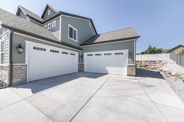 Sleek modern concrete driveway in Maitland with clean lines and smooth finish